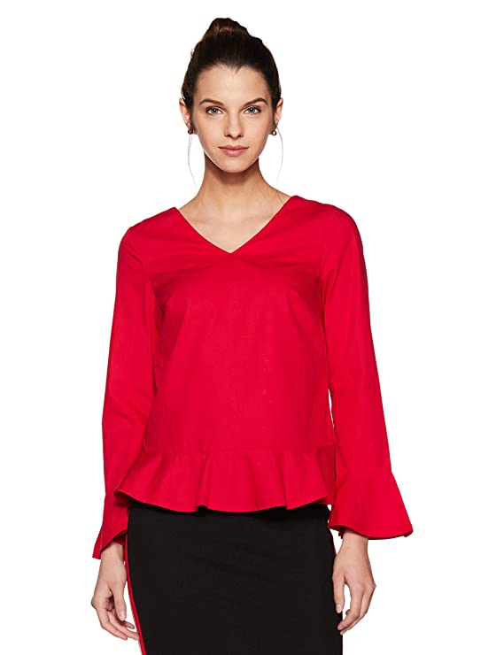 VERO MODA Women's Plain Regular Fit Top