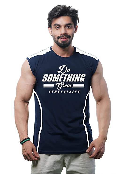 GYMBROTHERS Men's Gym Vest Tanktop for Workout, Bodybuilding, Fitness & Training Do Something Great