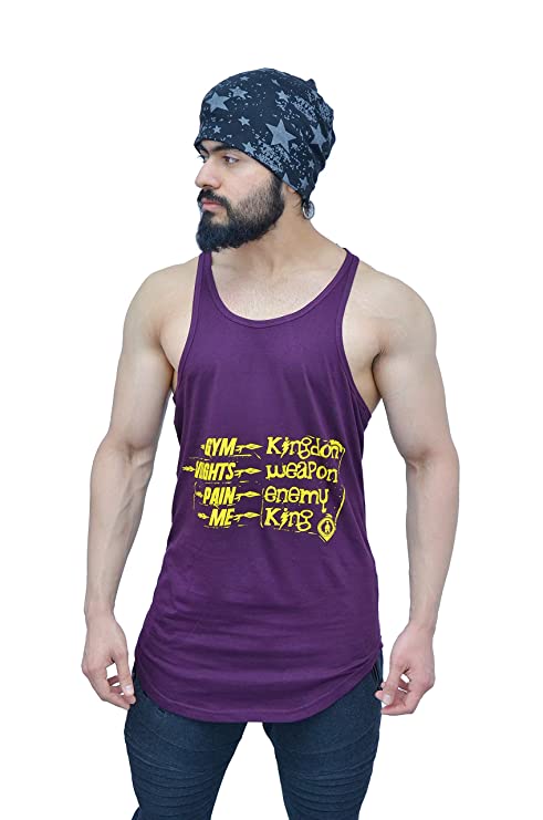 Anax Aesthetics Longline Arc Spartan Quote Gym Wear, Sleeveless Gym Stringer, Men's Vest, Gym Vest, Tank Top, Sando Vest