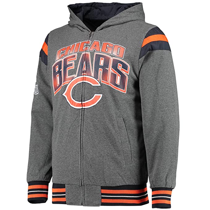 G-III Sports Men's Navy/Charcoal Chicago Bears Fast Pace Reversible Full-Zip Jacket - Image 3