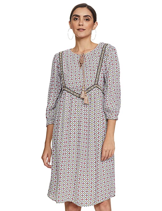 Marks & Spencer Women's Polyester A-Line Knee-Length Casual Dress